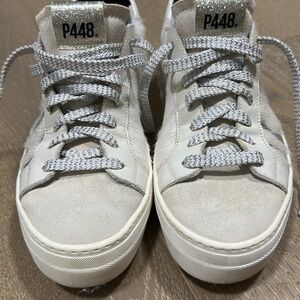 P448 Silver Zebra Platform Sneakers